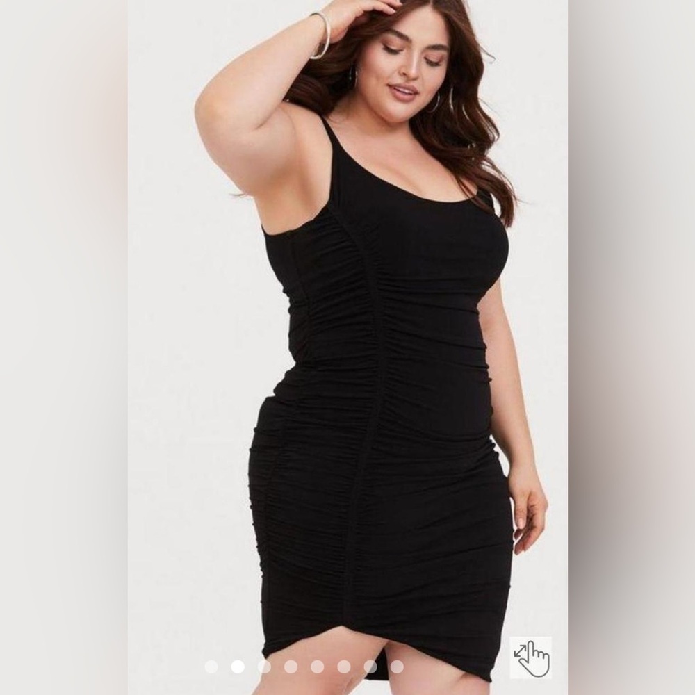Torrid Black Ruched Dress
